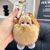 Cute Fluffy Plush Sleepy Doll Keychain For Women Bag Car Key Chain Kawaii Fur Keychain Key Ring on Bag Car Trinket Pendant Gift