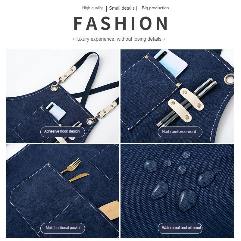 Baumwolle Wasserdicht Öl Leinenschürze Kaffee Milch Tee Laden Hüftschürze für Zuhause Küche Gartenarbeit Arbeit