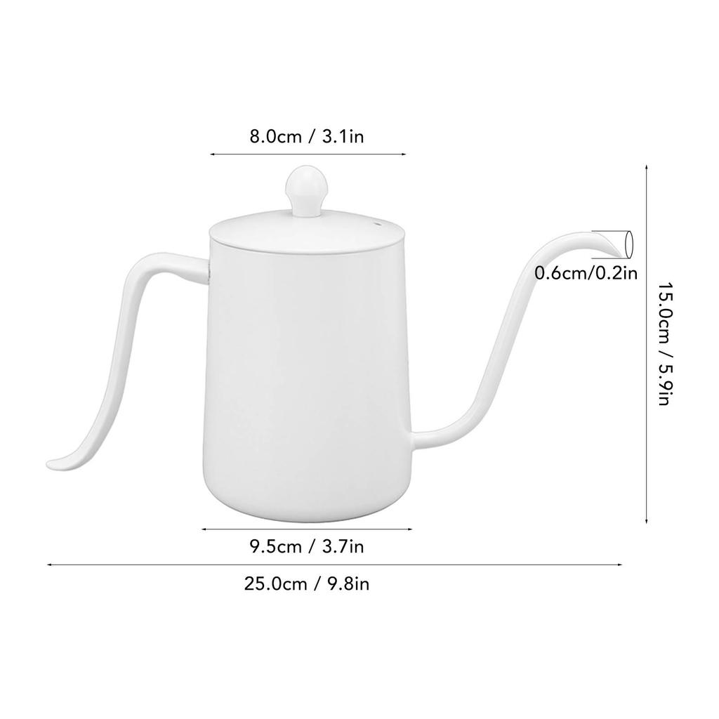 Spout Coffee Pot Professional 600ml Capacity Stainless Steel Gooseneck Coffee Kettle for Home Travel