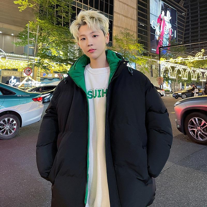 Winter New Couple Cotton Clothes Men's and Women's Thickened Thermal Hooded Jacket Jacket Student Bread Clothes Trendy Cotton-padded Clothes