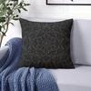 Black Damask square Jacquard Pillow Cover for Sofa Office Waist Cushion Cover Home Decorative Pillowcase