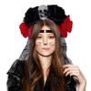 Rose Witch Costume Hair Hoop Gothic Dark Flower Skull Hair Styling for Live Show Headband Gothic Carnivals