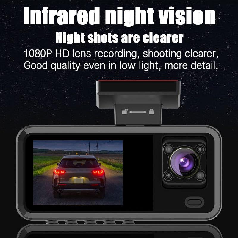 2/3-Kanal WIFI Auto DVR, Hochauflösende 1080P In-Car Dashcam mit drei Kameras, Videoaufzeichnung.