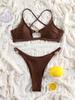 New Style 2025 Bikinis Sexy Swimwear Low Waist Swimsuit For Women Summer String Beachwear Two Piece Suits Solid Bikini Set