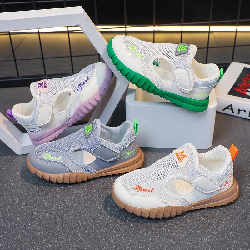Fashion Sneakers for Boys Summer Sports Sandals Little Girls Hollow Breathable Running Shoes Children Summer Sneaker G06062