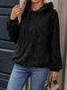 Fluffy Fleece Ribbed Knit Long Sleeve Loose Hooded Sweatshirt