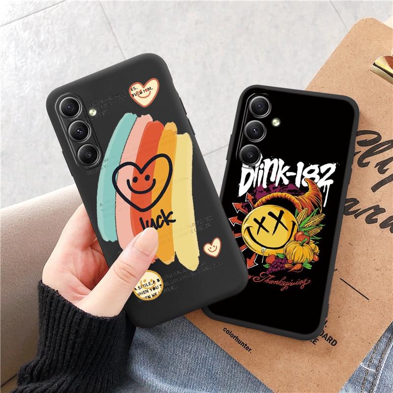 Graffiti Emoticons Patterned Soft Silicone Black Case For Xiaomi Redmi Note 13 Pro 13C Samsung A55 A35 S24 iPhone Camera Protective Shockproof Cover