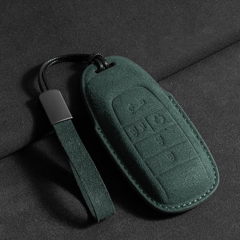 Suede Car Key Case Cover Smart Remote Fob Protector Shell Bag Keychain Holder Auto Accessories For Gac Trumpchi Aion S Y V Ia5