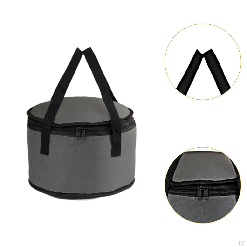 Insulated Food Bag Foldable Reinforced Handles Reusable Delivery for Hiking Barbecue