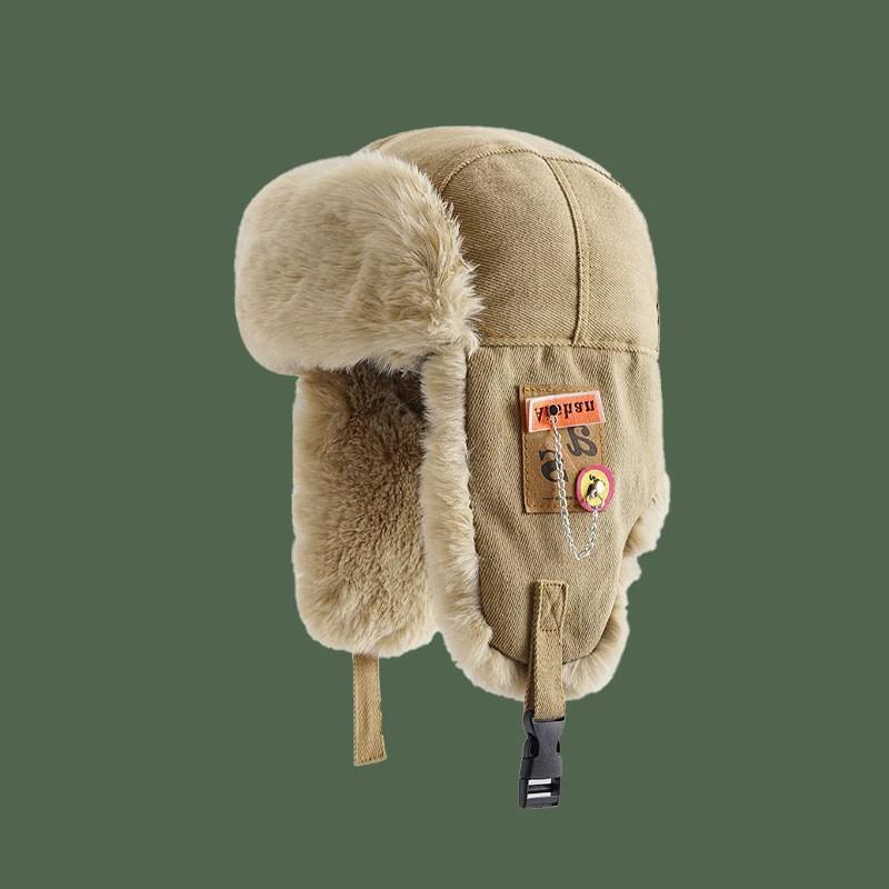 Unisex Winter Warm Fleece Lined Ear Protection Beanie Hat Cycling Windproof Foldable Adjustable Cap