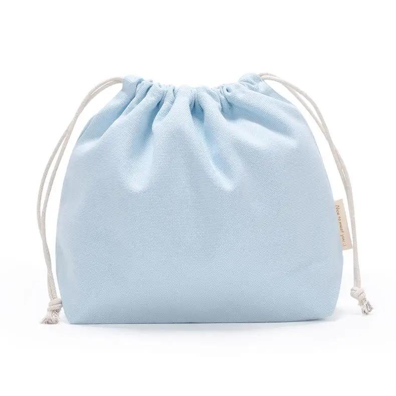 

Large Cotton Drawstring Storage Bag Structured Canvas Pouch for Delicates Cosmetics Multi-Use Travel Organizer 27x20x8.5cm