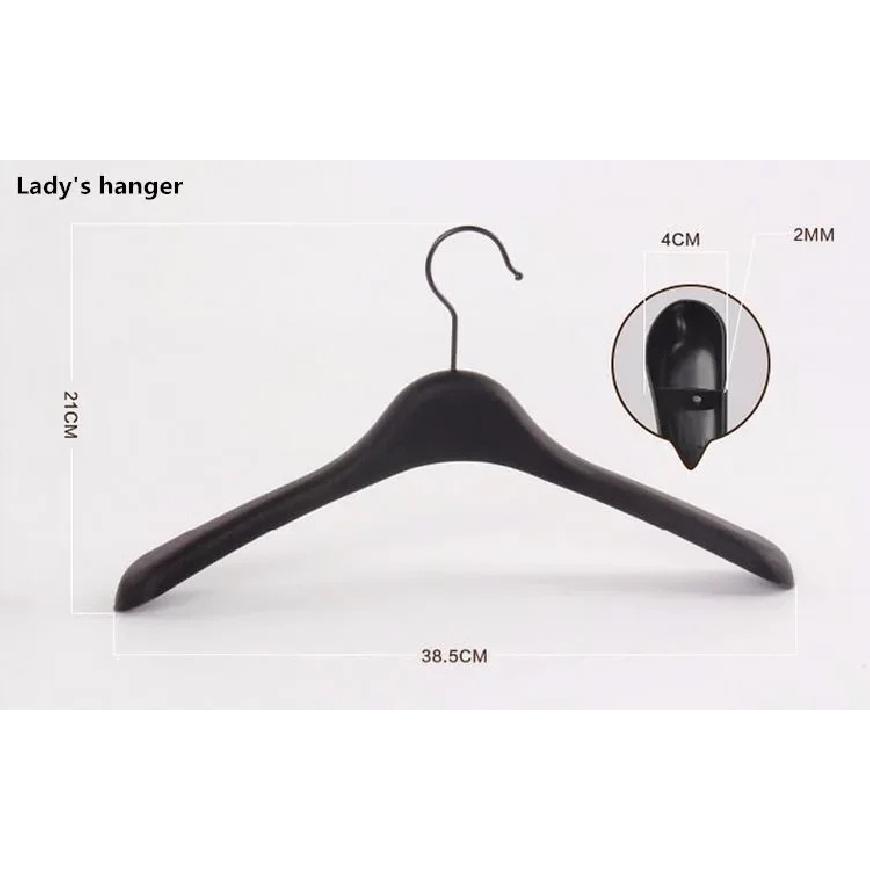 10pcs Black Thick Wide Shoulder Plastic Clothes Hanger for Coats Jacket and Fur