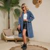Womens Relaxed Fit Denim Shirt Dress With Single Breasted Vintage Chic Style Long Sleeve Mid-Length