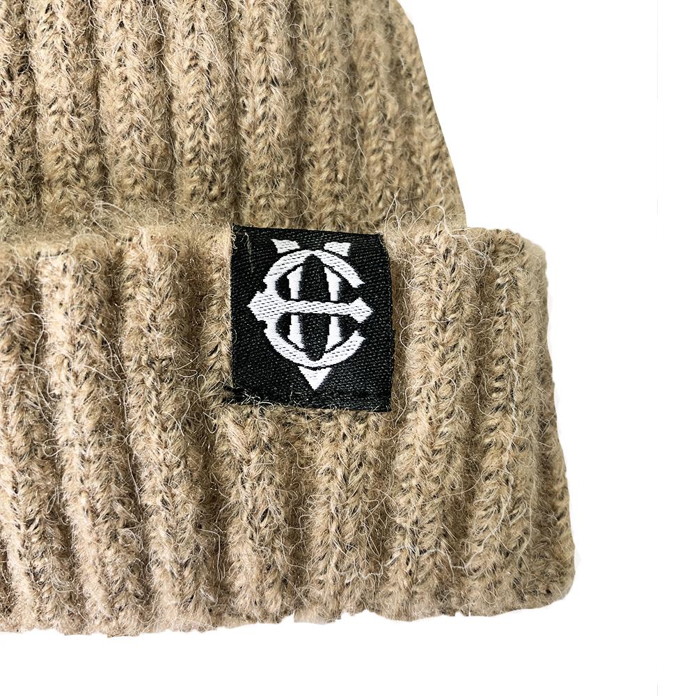 EIGHTVOLUME Ev Fleece-Lined Ribbed Short Beanie (Beige)