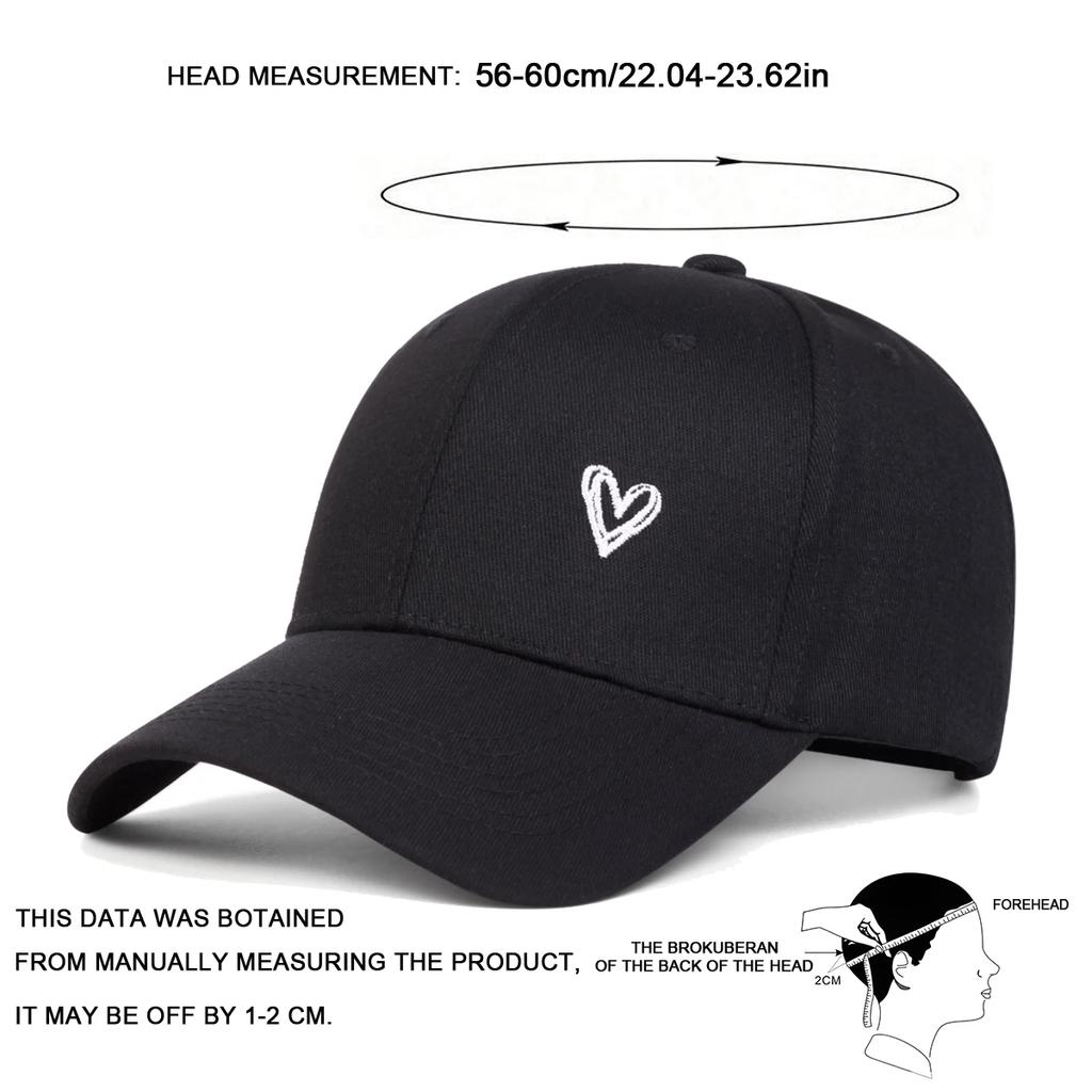 Unisex Love Embroidery Baseball Caps Spring Autumn Outdoor Adjustable Casual Hats Sunscreen Hat