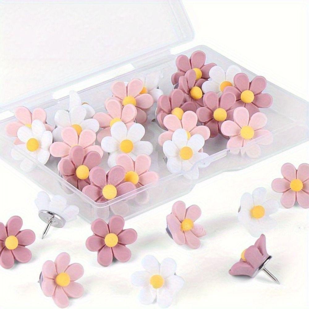 20/30/50Pcs Photo Wall Decor Board Push Pin Creative Colored Push Pins Portable Thumb Tacks  School