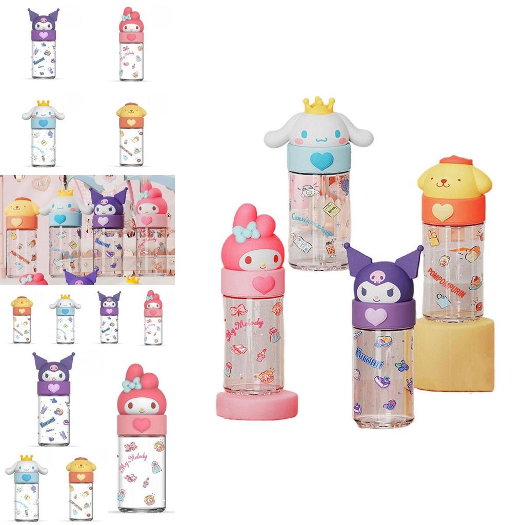 Bouteille d'eau en verre mignonne Sanrio Kuromi Cinnamoroll Tasse de qualité supérieure sur le thème des dessins animés