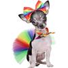 Jojofuny 1 Set Regenbogen Haustierkostüm : Regenbogen Stirnband Schal Tutu Rock Hund LGBT Gay Pride Bandana Dreieck Hundeschal für Haustierzubehör