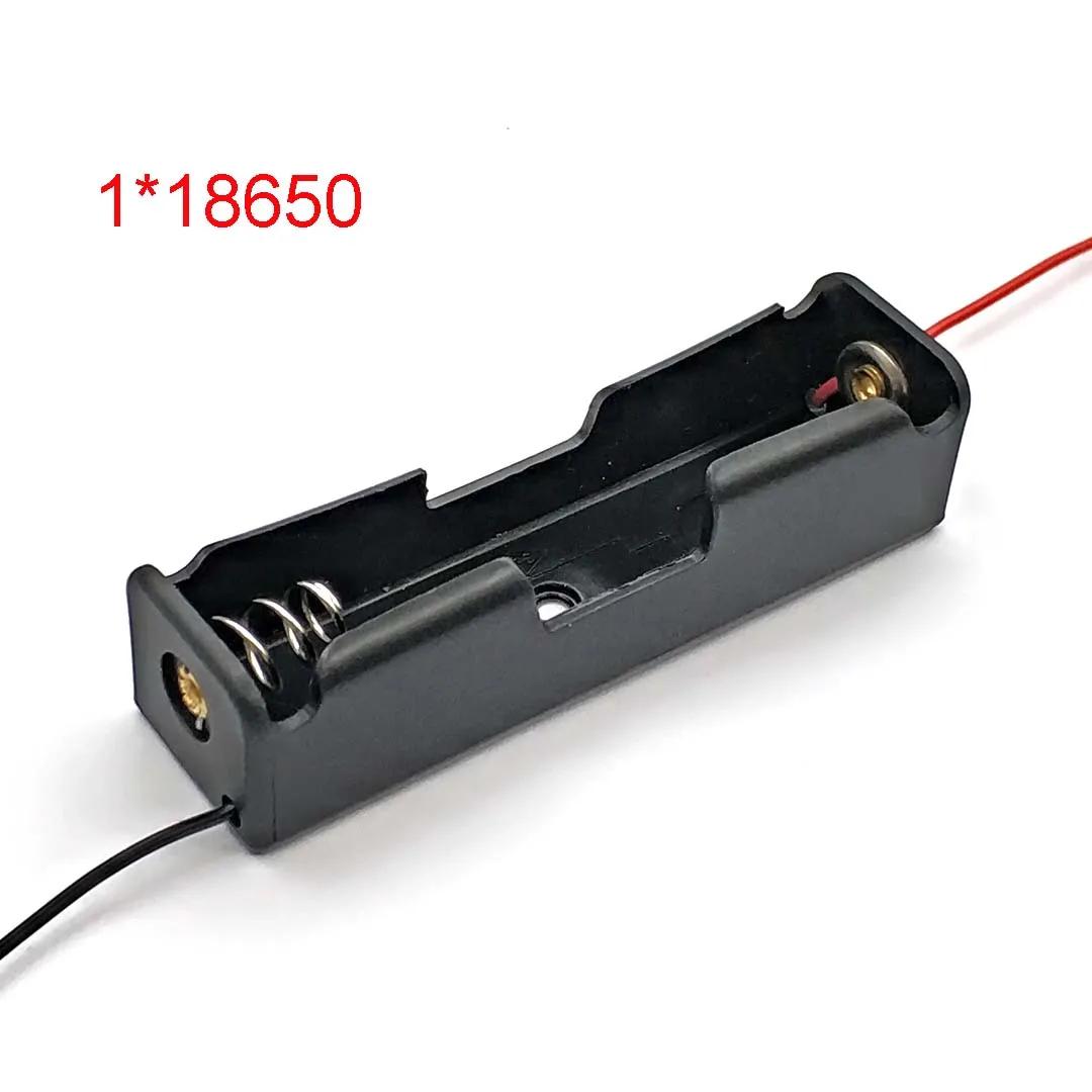 

Бокс для хранения аккумуляторов 18650 DIY 1/2/3/4 слота DIY Держатель-контейнер для батареек с проводом и контактом 1-18650