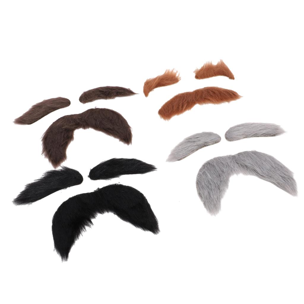 Fake Mustache And Eyebrows Self Adhesive Old Man Mustache and Eyebrows Cosplay Costume Accessories for Festival Party 4