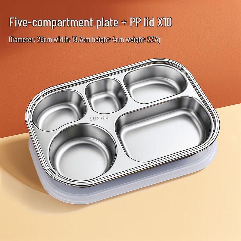 Stainless Steel Divided Meal Plates & Lunch Boxes