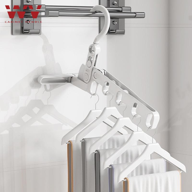 WV Multi Functional Plastic 5-Hole Foldable Hangers Grey Heavy Duty Space Saving Clothes Organizer Hangers Home For Room, Closet