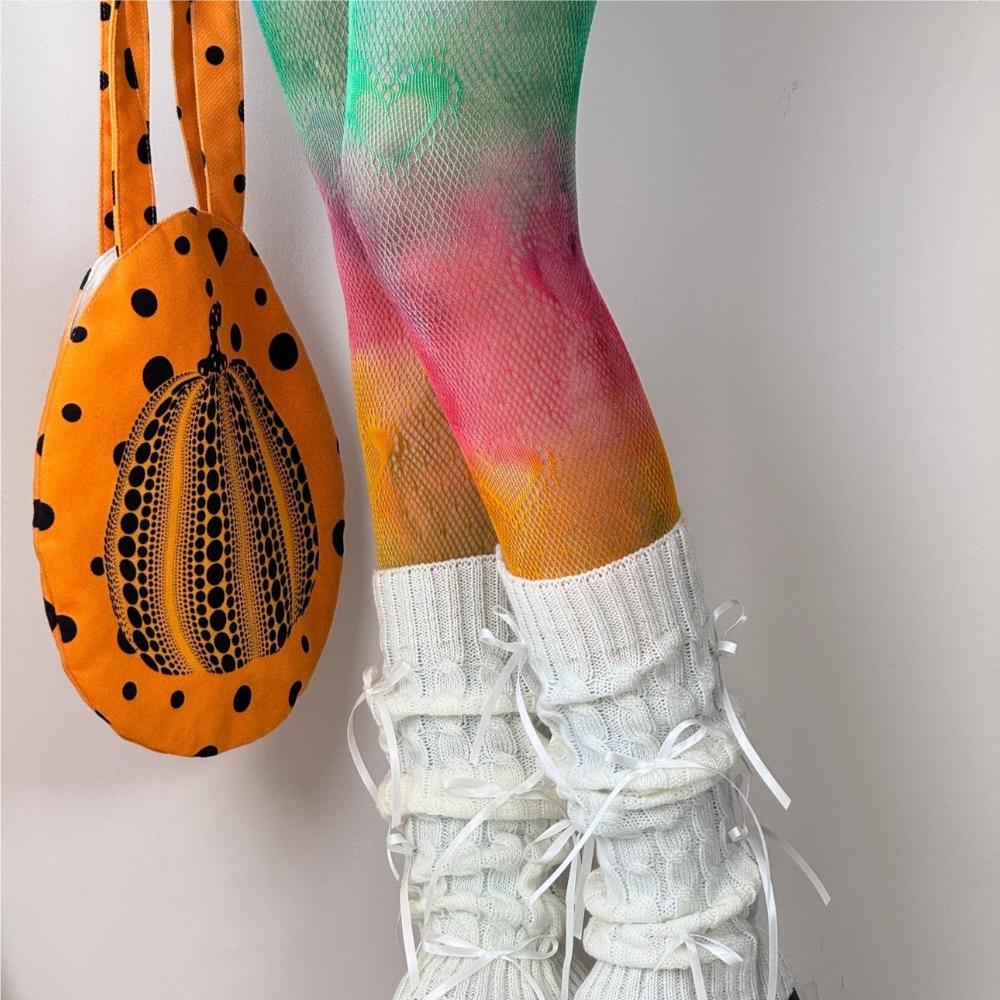Spring New Y2K Vintage Girls Hollowed Out Stockings Sexy Sweet Lace Gothic Colourful Fishing Net Stockings Jk Pantyhose
