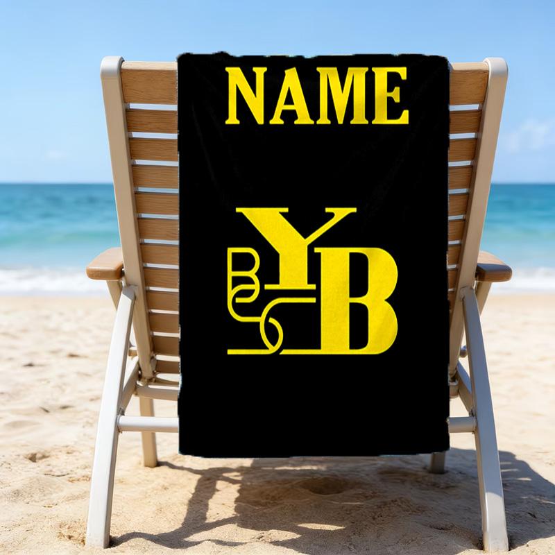 1pc Football35 Beach Towel with Custom Name, Beach/Swimming/Bath/Picnic/Camping Towel, Suitable for Seaside Beaches