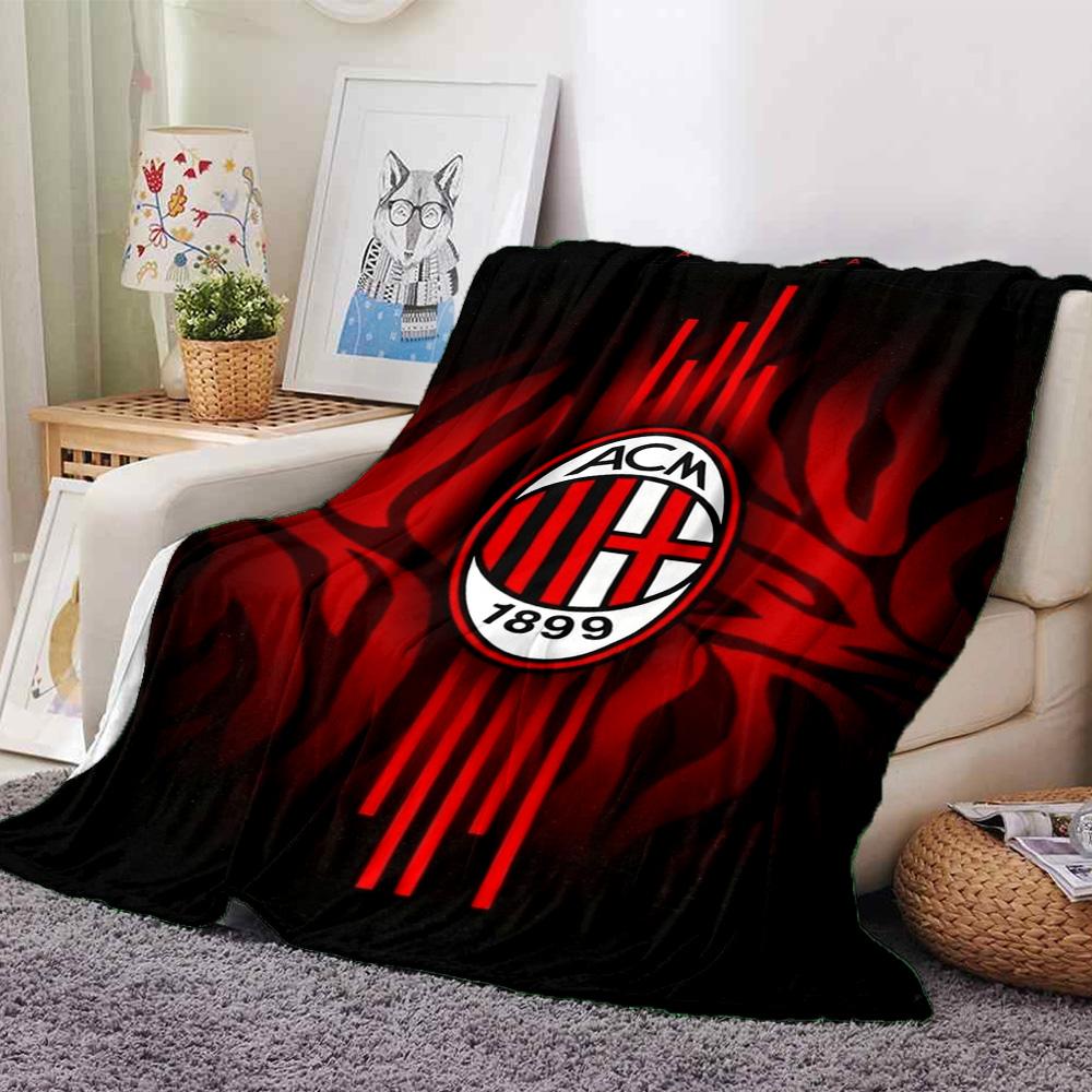 AC Milan Print Flannel Blanket High Quality Warm Comfortable Cover for All Seasons Perfect for Gifts Home Decor