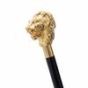 Antique Victorian Golden Lion Head Handle Wooden Walking Stick Cane Gift for Men's & Women's