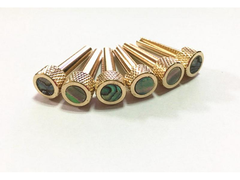 Brass and Shell Acoustic Guitar String Pins and Tailpins