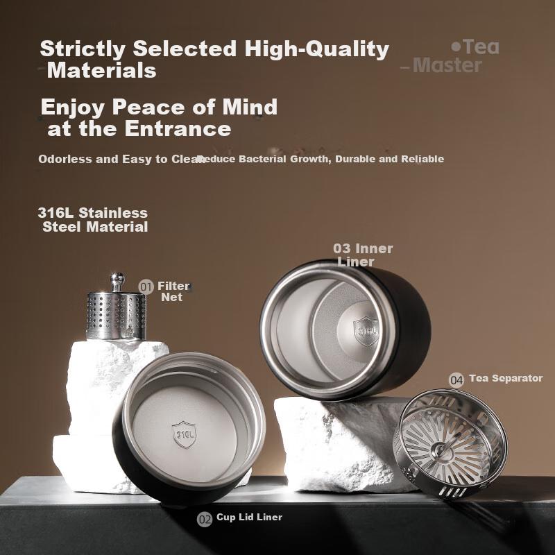 Fuguang Insulated Tea Separation Tea Cup 316L Stainless Steel Men's and Women's Water Cup High-end Office Cup Gift