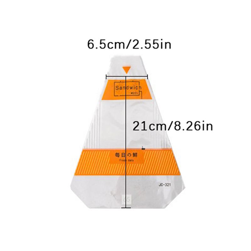 100 Stück transparente Sandwichverpackungen für gebackene Dreieckskuchen, Einwegverpackung, transparenter Beutel