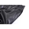 Hip Hop Mens Pleated Pu Leather Pants Harajuku Retro Streetwear Loose Ruched Casual Trousers Straight Solid Color Black Pants