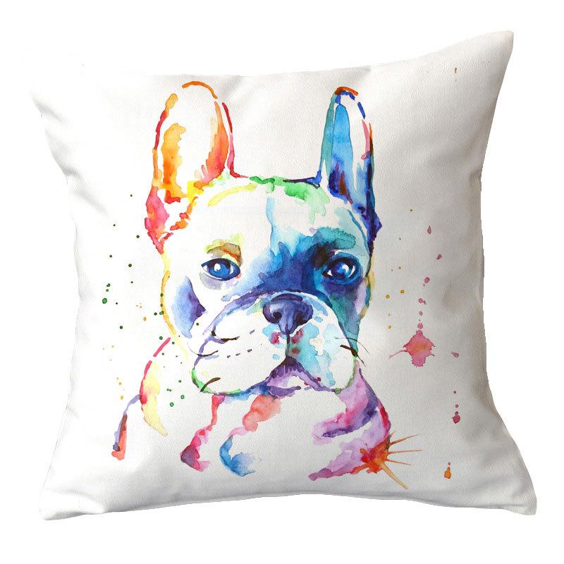 Painted Dog Creative Plush Cushion Pillowcase Office Waist Pillowcase Home Textile