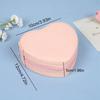 Heart-Shaped Jewelry Box Portable Travel Necklace Pendant Ring Earrings Storage PU Leather Zipper Cute Jewelry Organizer Box