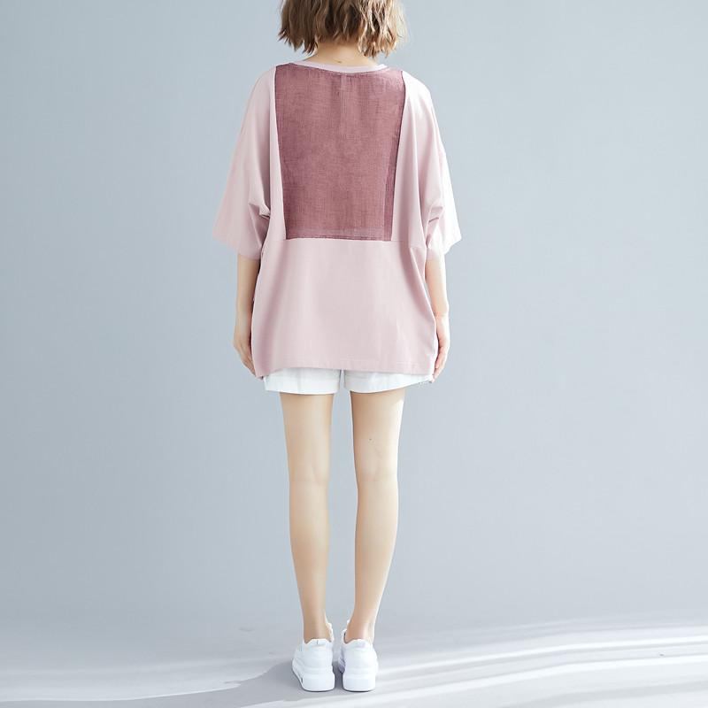 DIMANAF 2025 Summer Plus Size T-Shirt Women Short Sleeve O-Neck Short Loose Solid Tops Tees