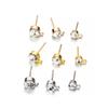 50 Stück/Lot 4 5 6 mm klare Strass-Ohrstecker Ohrstecker mit Schlaufe passend für DIY-Ohrringe, Schmuckherstellung, Zubehör