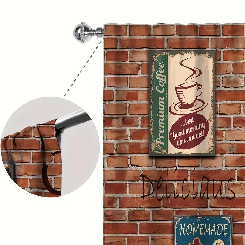 2Panel Kitchen Curtains Coffee Spoon Vegetable Print Curtains for Kitchen Window Short Curtains Rod Pocket cortinas para cocina