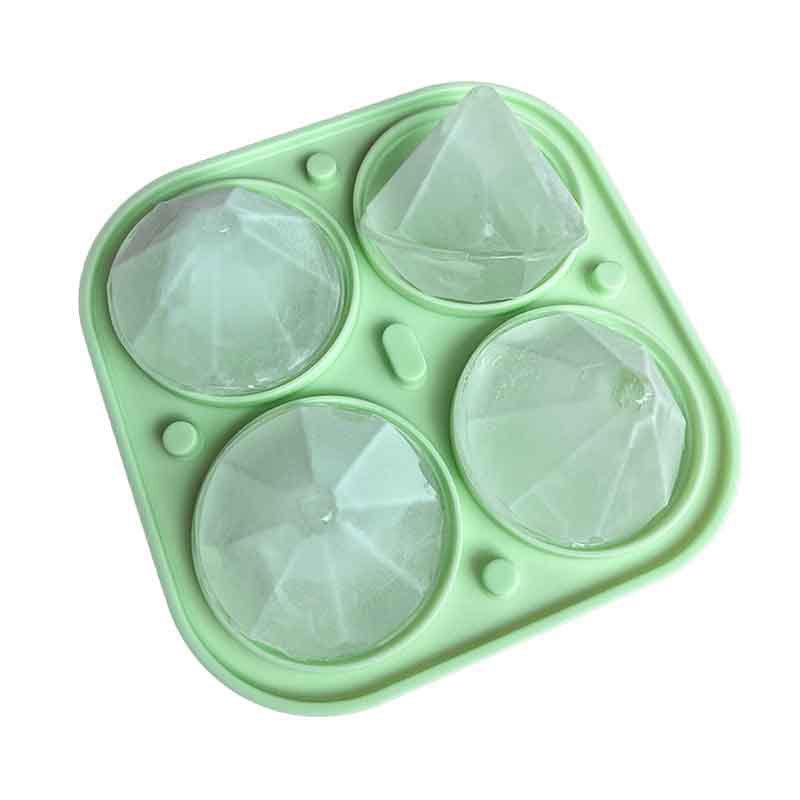 Tiny Diamond Ice Molds , Small Diamond-Shaped Silicone Ice Cube Trays 16 Cubes Per Tray, Easy Release, BPA-Free and Stackable