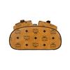 Mcm Aren Gold-Toned Brass Hardware Synthetic Leather And Cowhide Patchwork Double Shoulder Bag Mini Female Style Brown