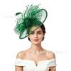 New European and American Bride Feather Mesh Hair Accessories Top Hat Mesh Headgear Retro Elegant Tea Party Hat
