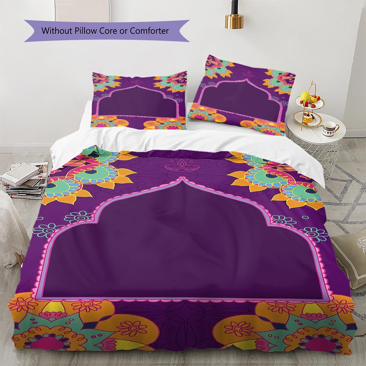 

Мусульманский Узор Постельное Белье, Комплект С Одеялом, Пододеяльник, Наволочка, Домашний Подарок На День Рождения (1 пододеяльник + 2 наволочки, без наполнителя) 135x200cm