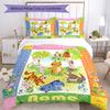 3pcs Custom Name Animals Bedding Set Duvet Cover Closure Includes 1 Duvet Cover & 2 Pillowcases, Soft and Comfortable for All Seasons.