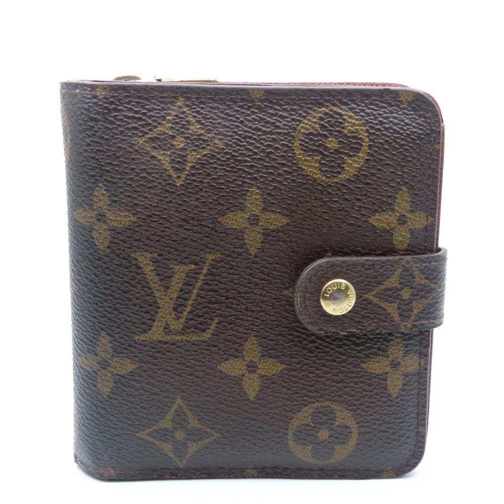 Used LOUIS VUITTON Bifold Wallet Compact zip M61667 Monogram Brown Accessory