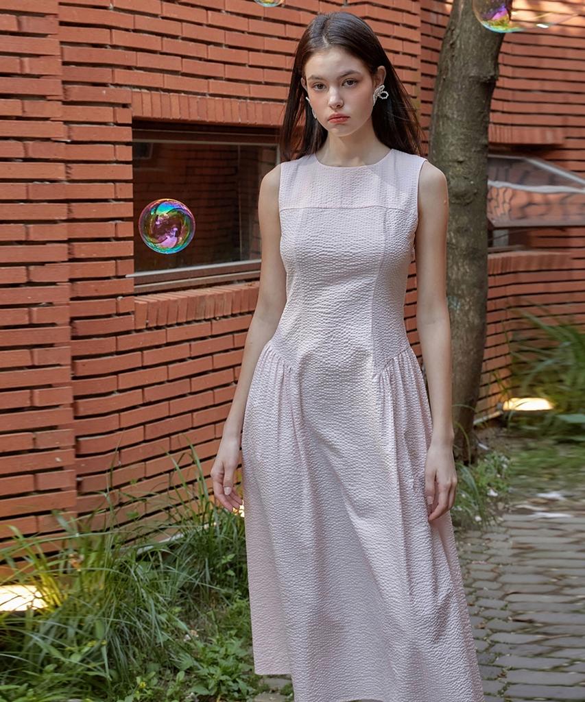 Julie And Kara 24Ss Julie29 Secret Garden Aura Seersucker Dress Black