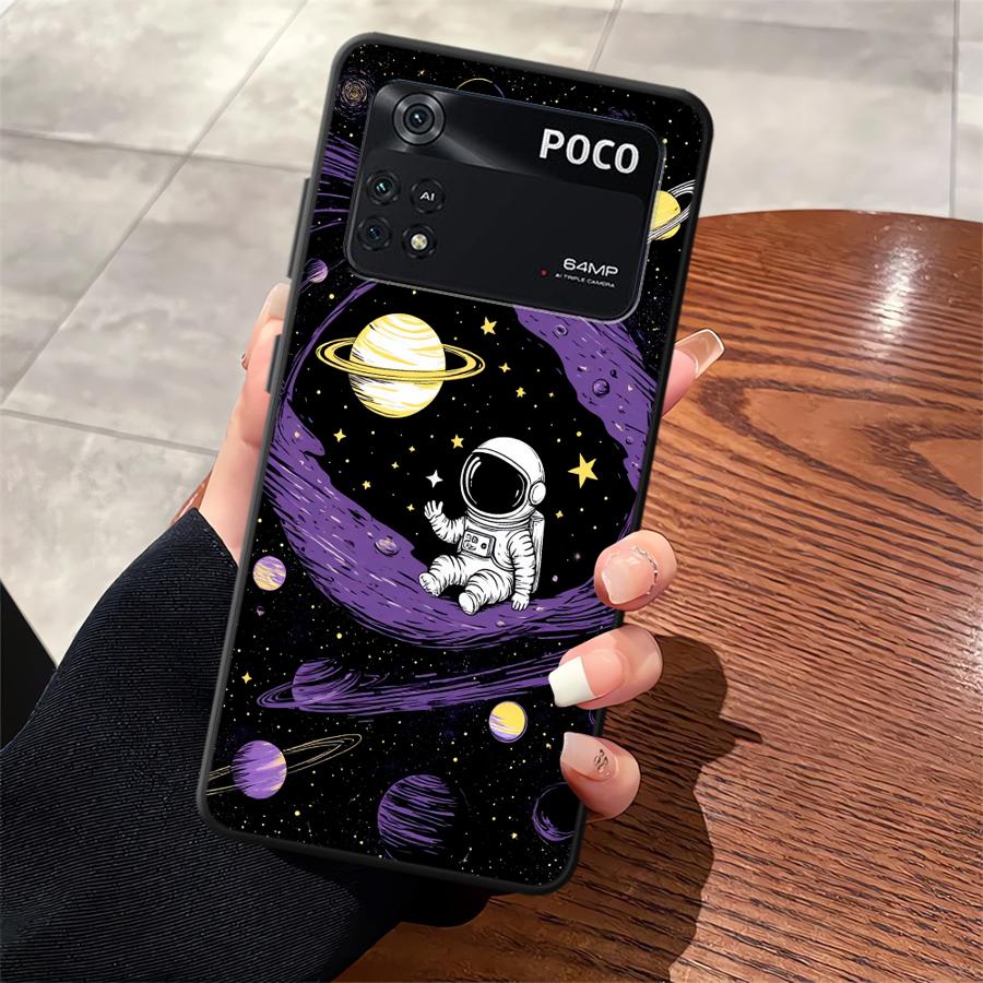 Case for Xiaomi Poco F8 C50 C61 M5 C75 F3 M3 M4 M7 F1 C71 X3 X4 X5 X7 Pro Funda Phone Cover Cartoon Astronaut
