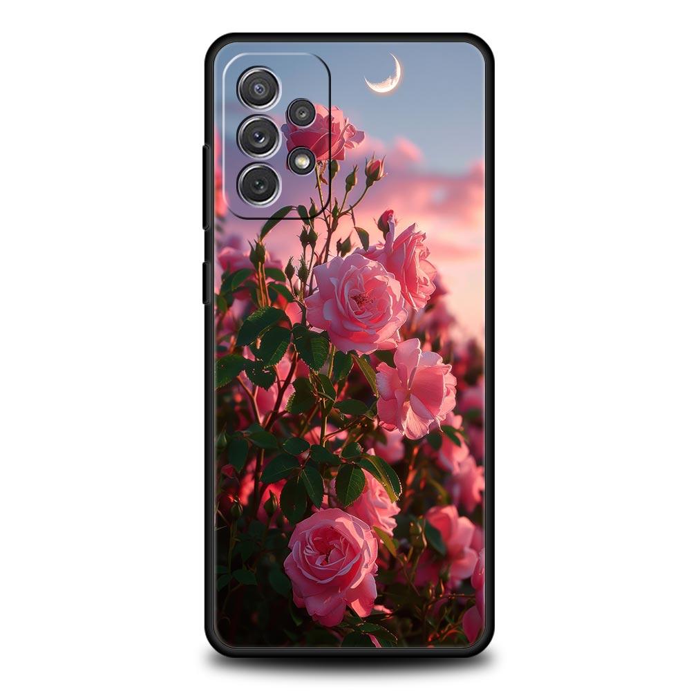 Beautiful Red Rose Flowers Phone Case For Samsung A15 A13 A51 A71 A41 A31 A21S A03S A05 A12 A32 A52 A23 A25 A33 A53 A73 5G Cover