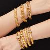 18K Gold-Plated Geometric Zirconia Bracelet with Stainless Steel Buckle