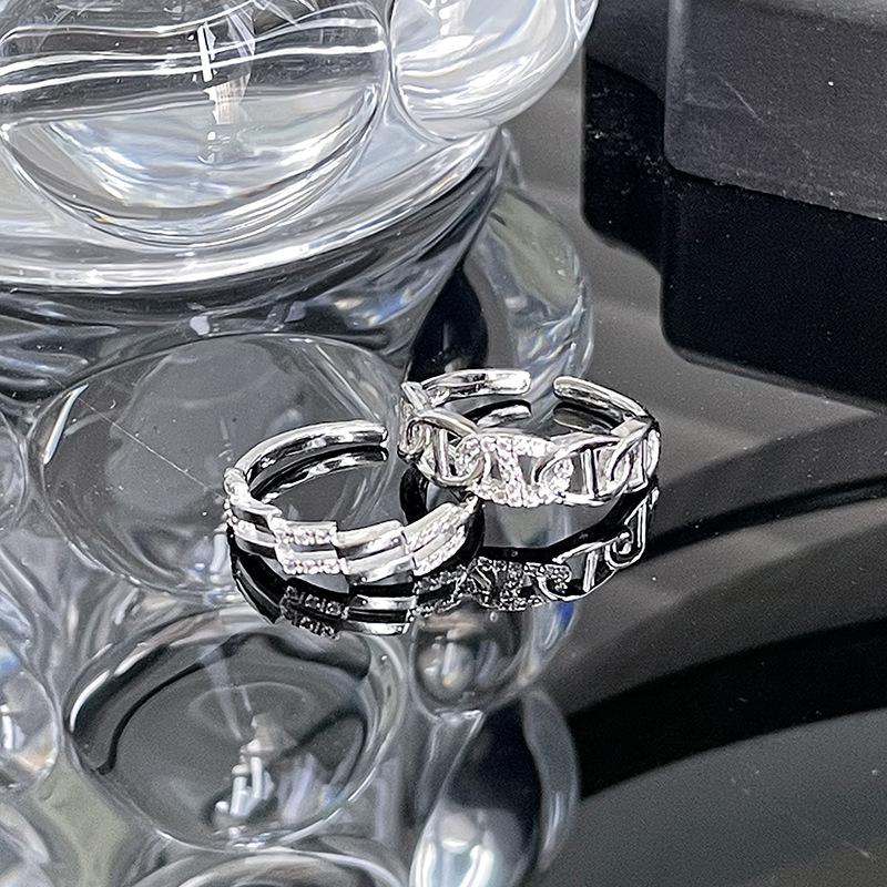 Pig Nose Inlaid With Zircon Full Diamond Ring, Woman'S Cold Wind, High Sense Of Fashion, Trendy Open Index Finger Ring